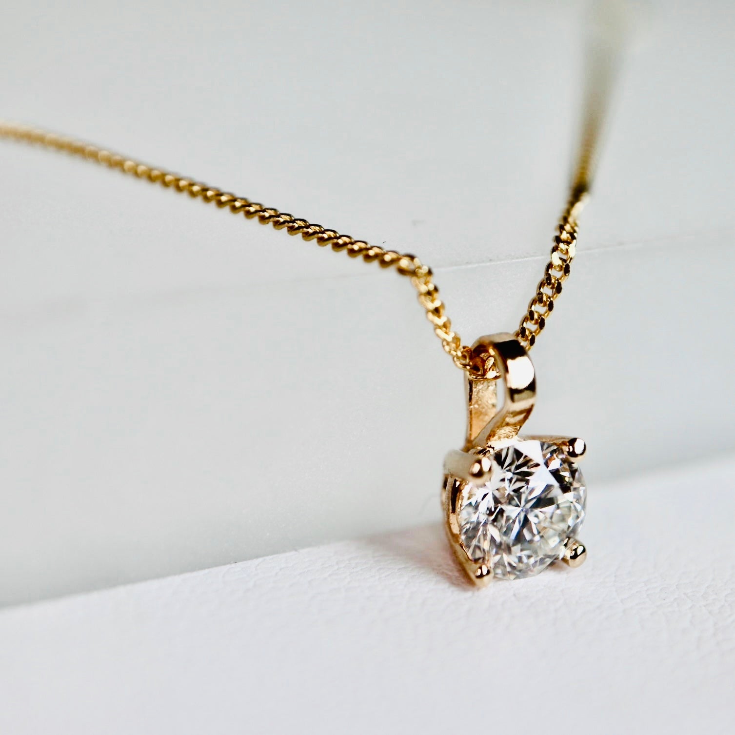 Solitaire Diamond pendant with 0.71 natural diamond Diamond Gallery