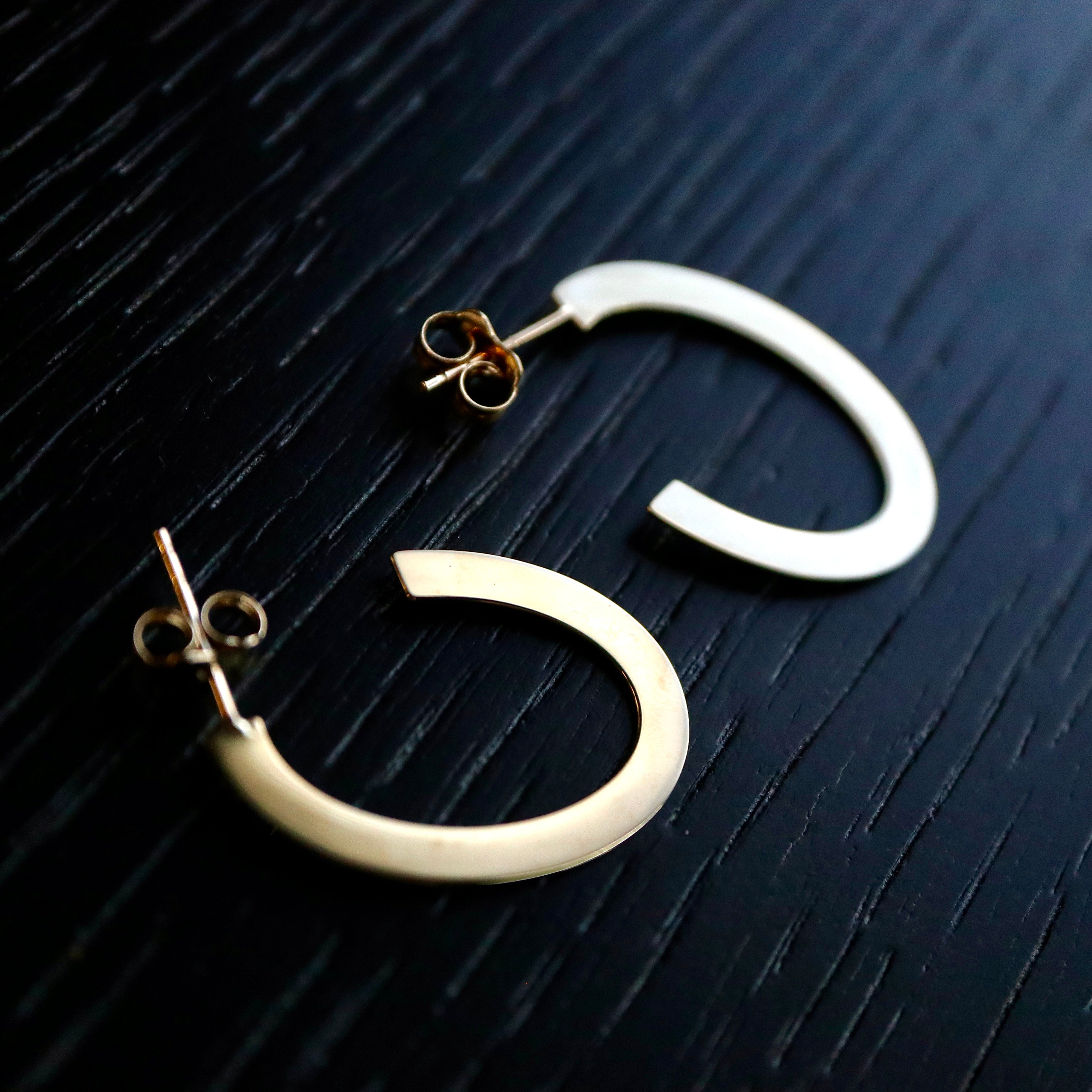Crescent hoop earrings store